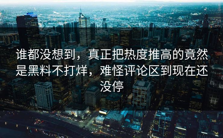 谁都没想到，真正把热度推高的竟然是黑料不打烊，难怪评论区到现在还没停